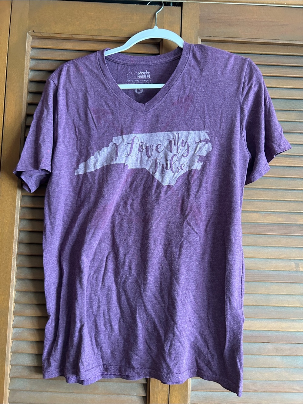 Love My Tribe V-Neck Graphic Tee - Heather Purple